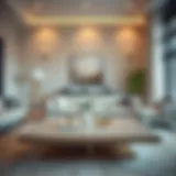 Modern minimalist coffee table in a stylish living room setting