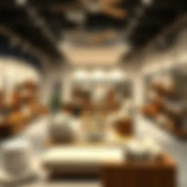 Interior layout of a concession furniture store highlighting consumer-friendly displays