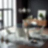 Contemporary dining set featuring sleek lines and elegant finishes
