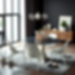Contemporary dining set featuring sleek lines and elegant finishes