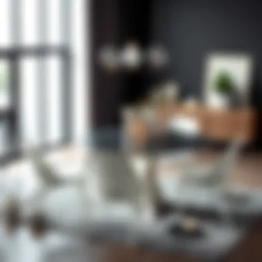 Contemporary dining set featuring sleek lines and elegant finishes