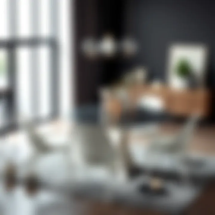 Contemporary dining set featuring sleek lines and elegant finishes