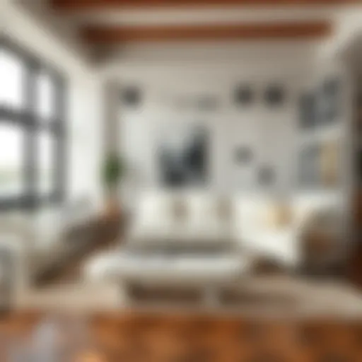 Elegant cream L-shape sofa in a modern living room setting