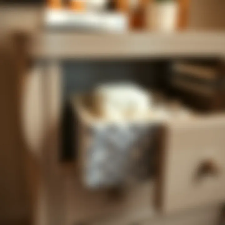 Functional design of a diaper holder showcasing storage