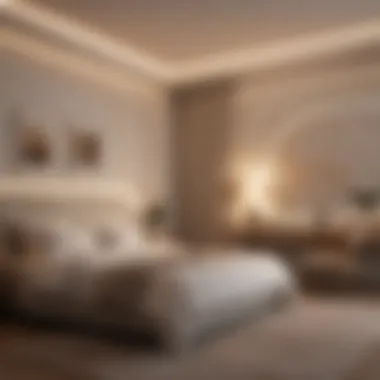 Cozy bedroom ambiance created with warm dimmable LED tape lights