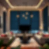 Luxurious living room featuring black shades