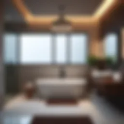 Luxurious designer bathroom with elegant fixtures