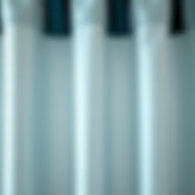 Close-up of luxurious fabric textures used in extra long shower curtains