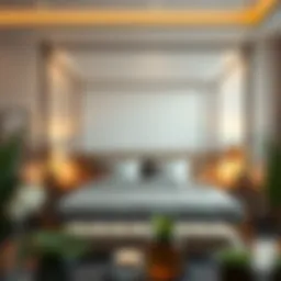 Luxurious king-size four poster bed in a modern bedroom setting