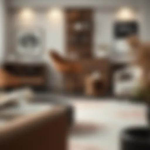 Elegant large side table with drawers in a modern living room setting