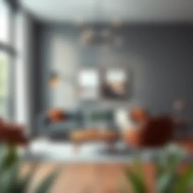 Stylish living room setup featuring modern furniture