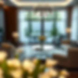 Elegant living room showcasing contemporary furniture