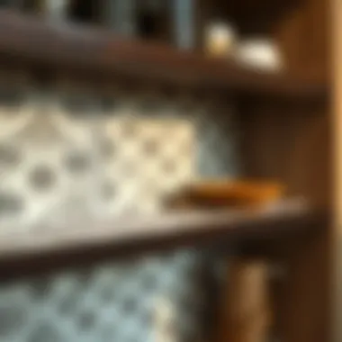 Elegant Patterned Shelf Liner Close-up of a beautiful patterned kitchen shelf liner