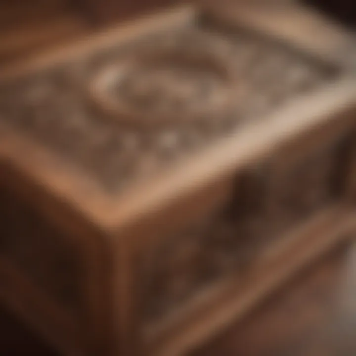 Elegant wooden keepsake storage box showcasing intricate craftsmanship