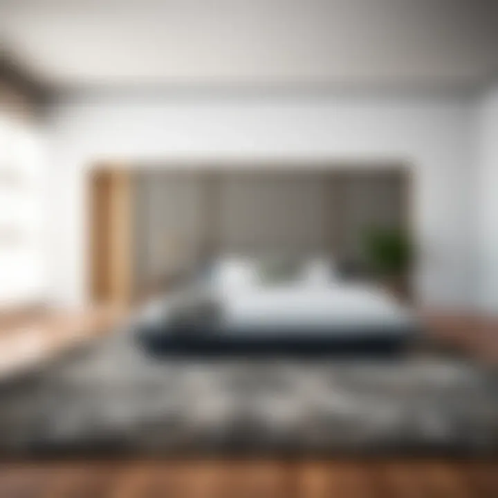 Elegant rug in a minimalist bedroom setting