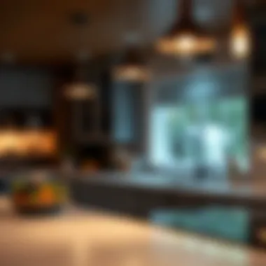 Functional Directional Lighting Above Kitchen Surfaces Installation of directional lights above kitchen countertops enhancing functionality