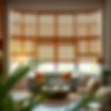 Elegant arrangement of matchstick bamboo blinds in a modern living space