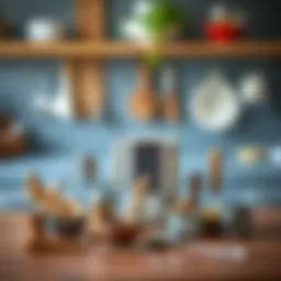 A collection of mini kitchen utensils displayed aesthetically