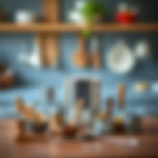 A collection of mini kitchen utensils displayed aesthetically