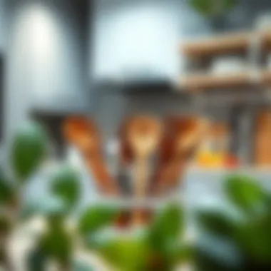 Creative Storage for Mini Utensils Innovative storage solutions for mini kitchen utensils in a modern kitchen setting