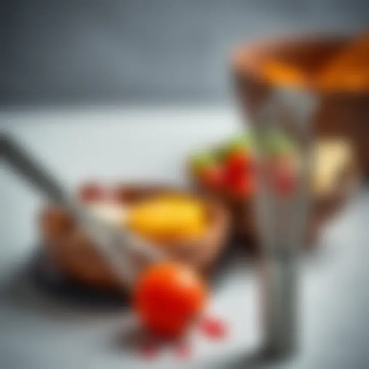 Mini Whisk Next to Ingredients Close-up of a miniature whisk next to a vibrant bowl of ingredients