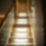 Elegant Motion Sensor Stair Lighting Elegant motion sensor lights illuminating a staircase