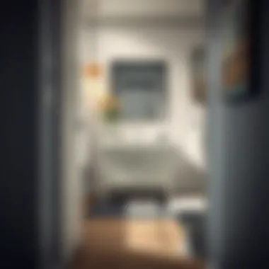 Efficient Use of Space: Compact Vanity with Storage Compact narrow white bathroom vanity with storage options