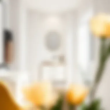 Minimalist Design: Narrow White Vanity in Focus Stylish narrow white vanity in a minimalist bathroom