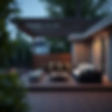 Sophisticated Non-Permanent Deck Aesthetics Elegant outdoor non-permanent deck design in a modern backyard.