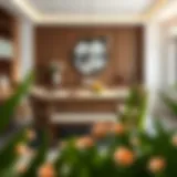 Elegant Wooden Dining Table Set Elegant wooden dining table set in a bright dining room