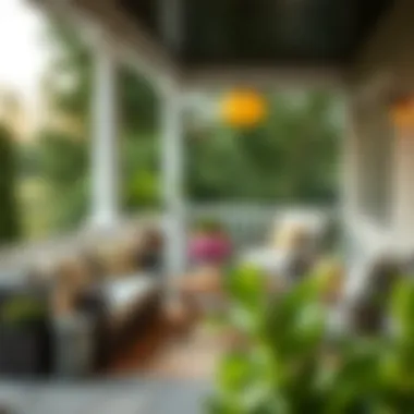 Elegant outdoor porch furniture arrangement