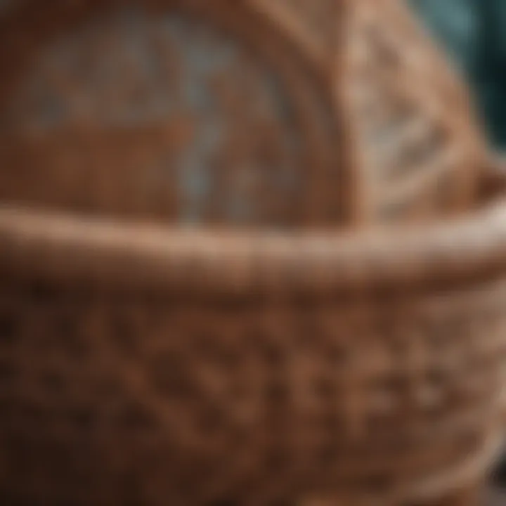 Close-up of wicker craftsmanship showcasing intricate designs