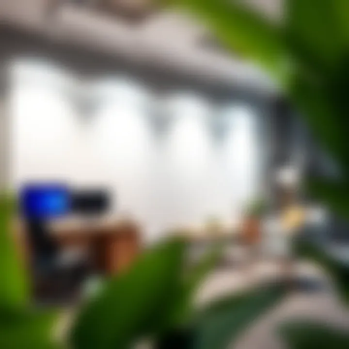 Inspiring Creativity in Office Environments Chic oversized white wall art in a contemporary office space