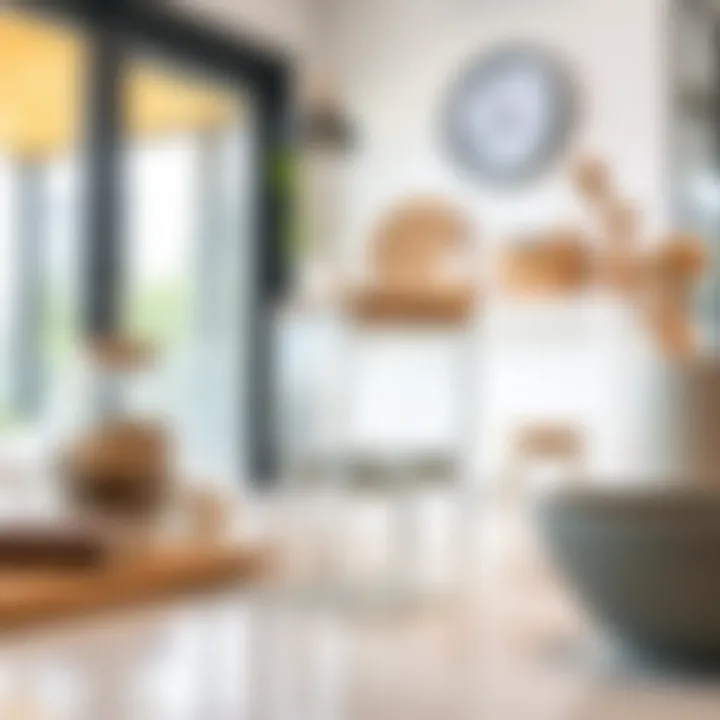 Stylish organization of home space featuring a four-cup glass container