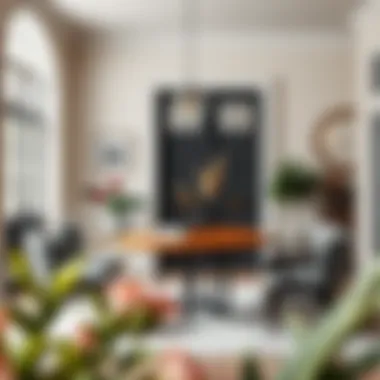 Stylish round table in a contemporary entryway setting