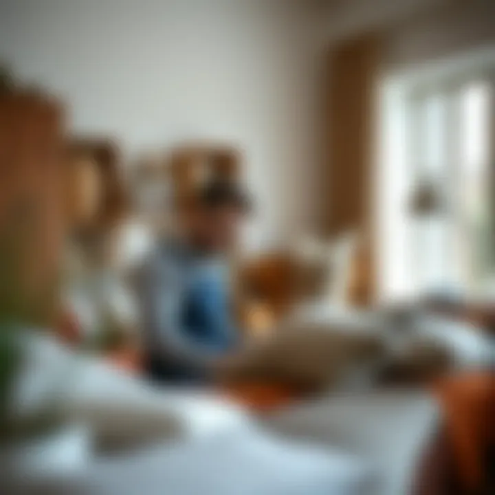 Interior Design with Scandinavian Upholstery Samples An interior designer working on a Scandinavian-inspired project with various upholstery samples