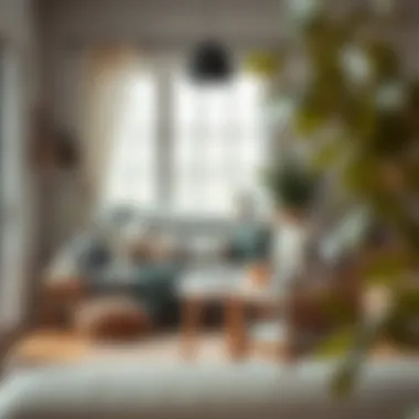 Cozy Reading Nook with Scandinavian Aesthetics A cozy reading nook featuring Scandinavian fabrics and minimalist decor elements