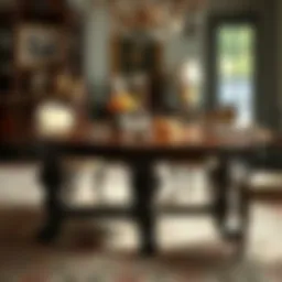 Elegant vintage dining table showcasing unique craftsmanship