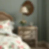 Elegant vintage bedside table with floral decor