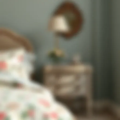 Elegant vintage bedside table with floral decor