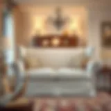 Elegant wingback loveseat adorned with a chic slipcover