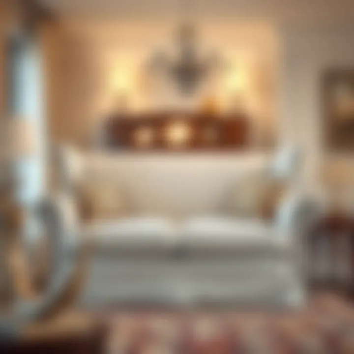 Elegant wingback loveseat adorned with a chic slipcover