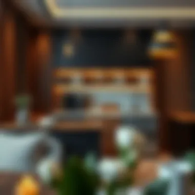 Modern coffee bar featuring sleek materials and finishes