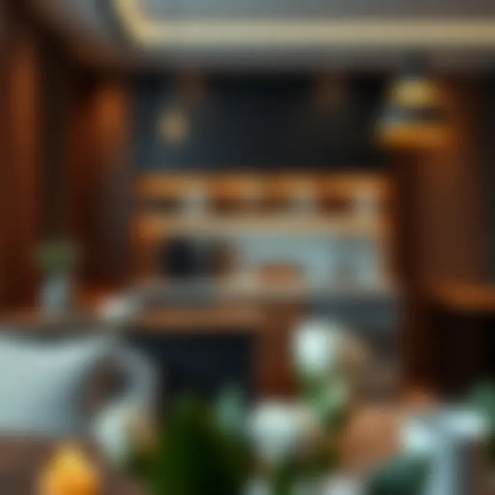 Modern coffee bar featuring sleek materials and finishes