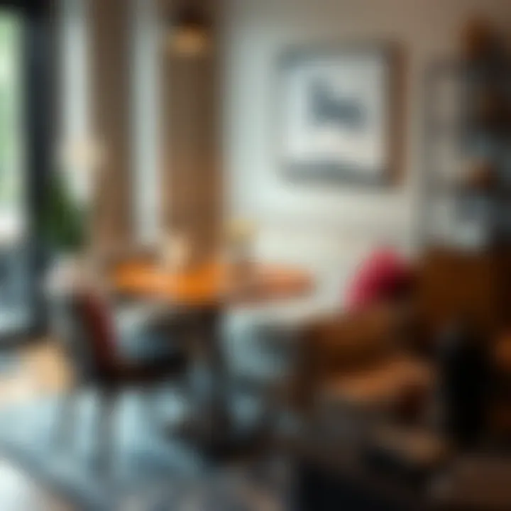 Decorative drop leaf table set up for a cozy dining experience