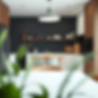 Elegant small wall-mounted drop leaf table in a modern kitchen