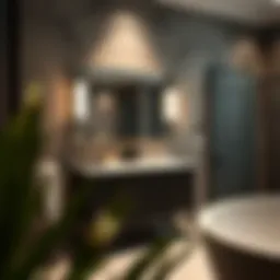 Compact double sink vanity in a stylish bathroom