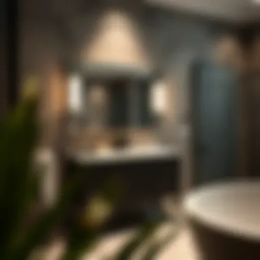 Compact double sink vanity in a stylish bathroom