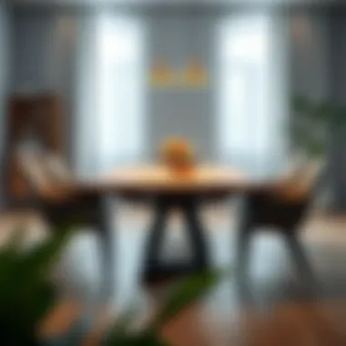 Elegant wooden dining table set with modern chairs