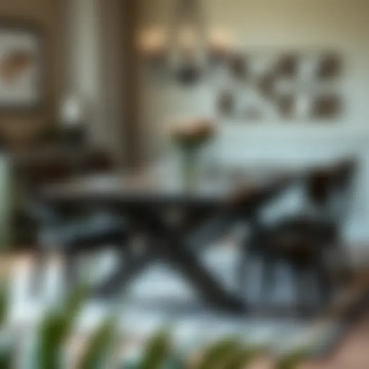 Rustic dining table set with vintage charm